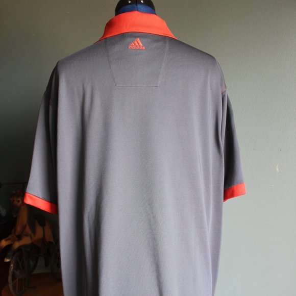 Blue/Red Short Sleeve Zip Polo Shirt ~L~ - Picture 7 of 10